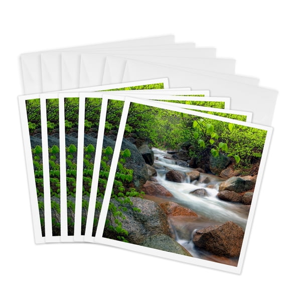 3drose, Springtime Cascade, 6 Greeting Cards with Envelopes