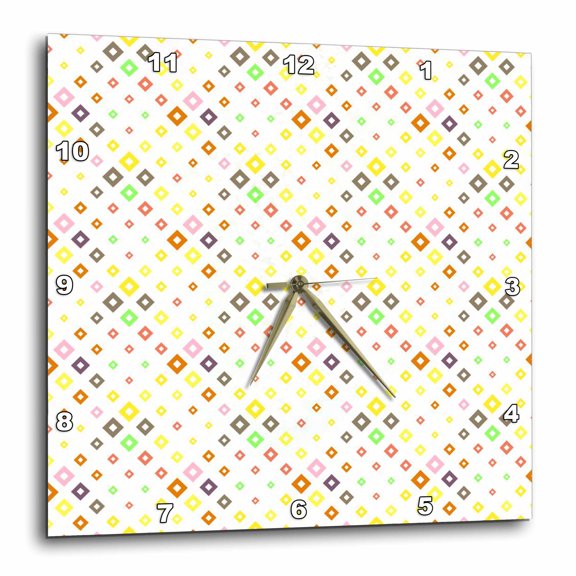 3drose, Square Pattern Background - Abstract Geometrical Vector Graphic Design, 10x10 Wall Clock