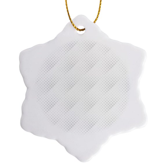 3drose, Square Pattern Background - Abstract Vector Graphic Design, 3 inch Snowflake Porcelain Ornament