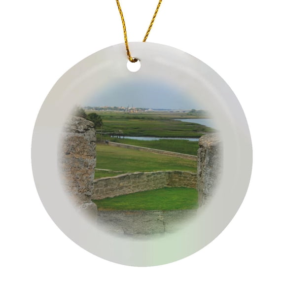 3drose, St Augustine View from Castle I, Circle Porcelain Ornament