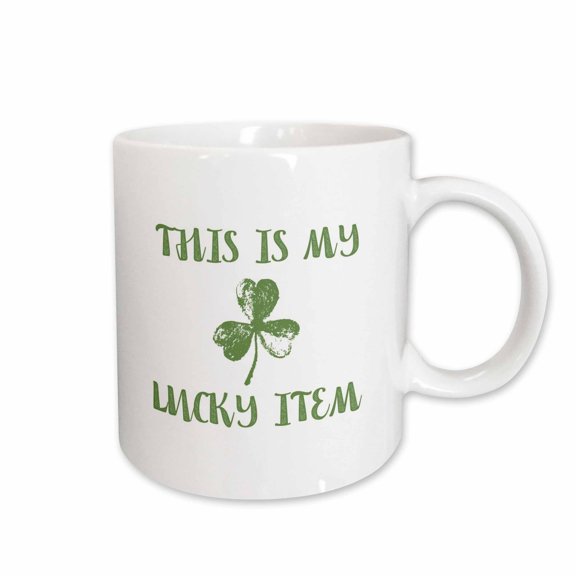 3drose, St. Patricks Day Text. This Is My Lucky Item, 11oz Mug
