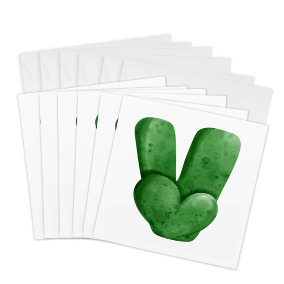 3drose, St Patricks Sweets Monogram Initial V, 6 Greeting Cards with Envelopes