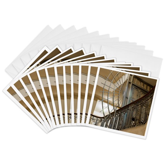 3drose, Staircase Inside Nyc Building, 12 Greeting Cards with Envelopes