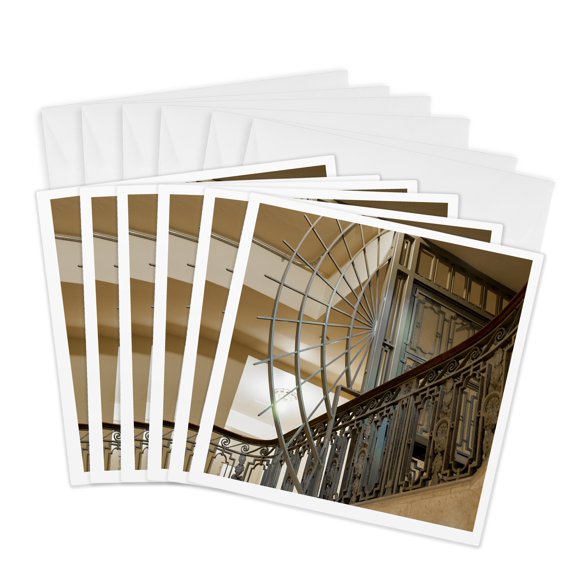 3drose, Staircase Inside Nyc Building, 6 Greeting Cards with Envelopes