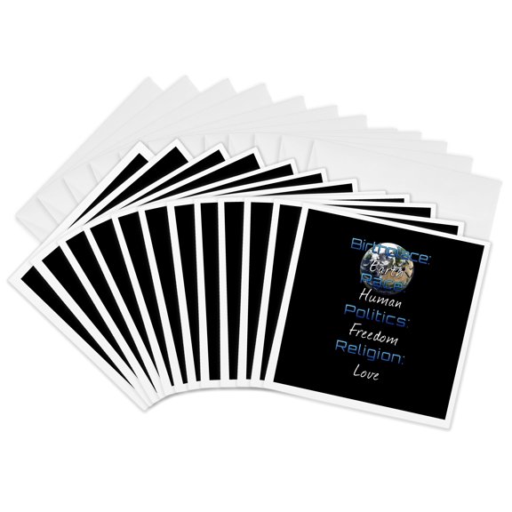 3drose, Stand up for Earth Day, World Peace, Human Equality, and Against Hate., 12 Greeting Cards with Envelopes