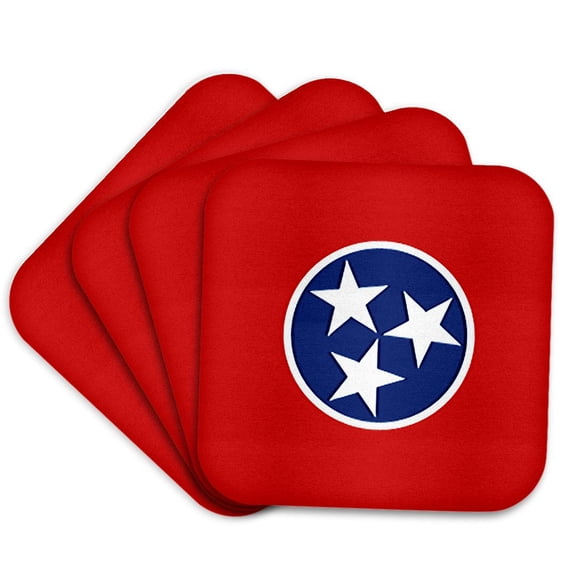 3drose, State Flag of Tennessee (pd-us), Set of 4 Coasters - Cork