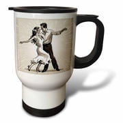 3drose, Strictly Salsa Couple Dancing with Pazazz, 14oz Stainless Steel Travel Mug