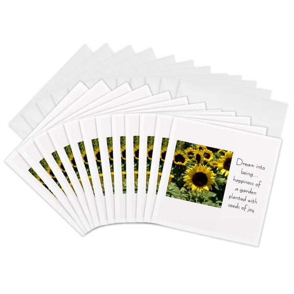3drose, Sunflower Seeds of Joy Ii, 12 Greeting Cards with Envelopes