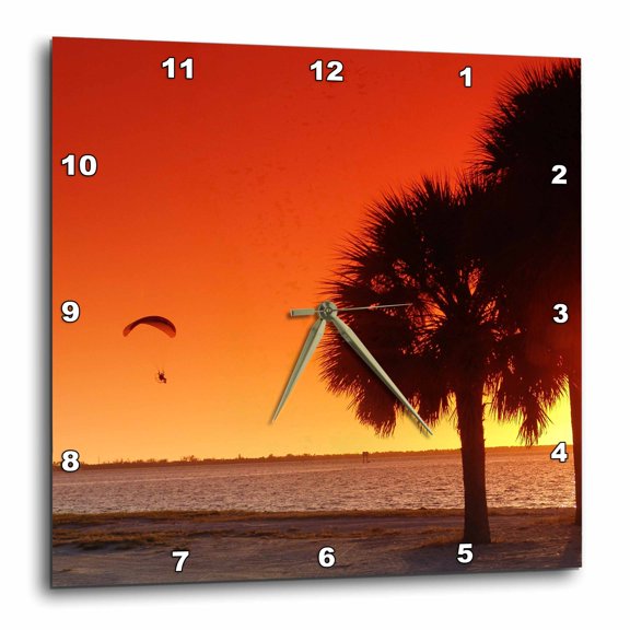 3drose, Sunset Parasailing, 10x10 Wall Clock