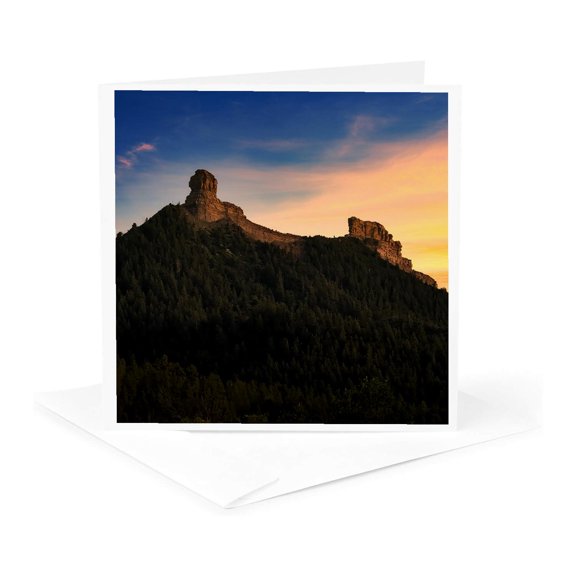 3drose, Sunset at Chimney Rock National Monument,colorado, 1 Greeting Card with Envelope