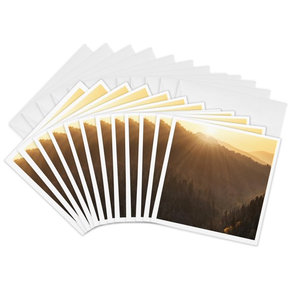 3drose, Sunset from Morton Overlook, Great Smoky Mountains N.p., Tennessee, 12 Greeting Cards with Envelopes