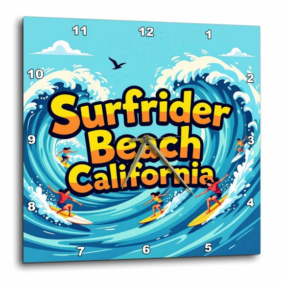 3drose, Surfrider Beach, California, the Usa. Colorful Artistic Image Gift, 10x10 Wall Clock