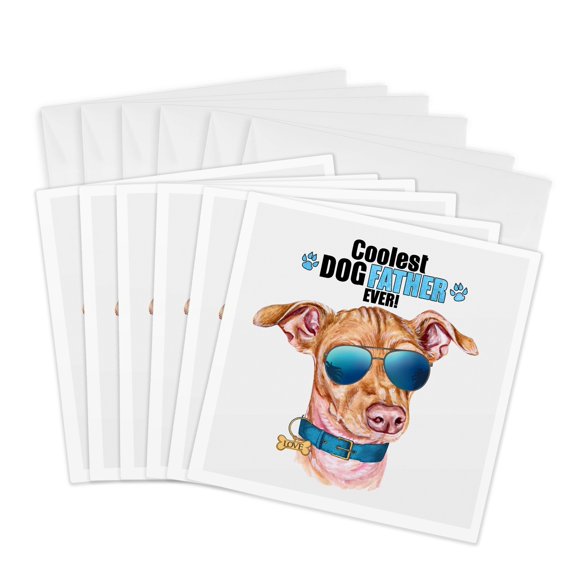 3drose, Sweet Chiweenie Dog Chihuahua and Dachshund Mix Cool Fathers Day, 6 Greeting Cards with Envelopes