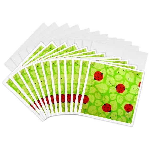 3drose, Sweet Ladybug, 12 Greeting Cards with Envelopes