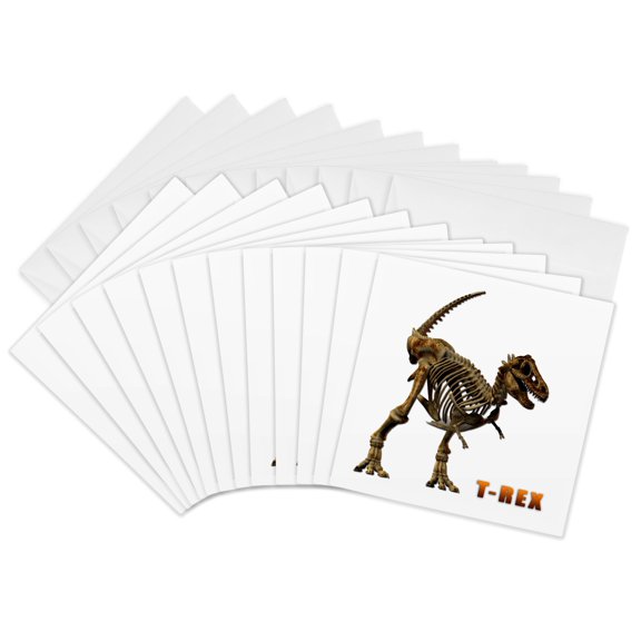 3drose, T Rex Dinosaur, 12 Greeting Cards with Envelopes