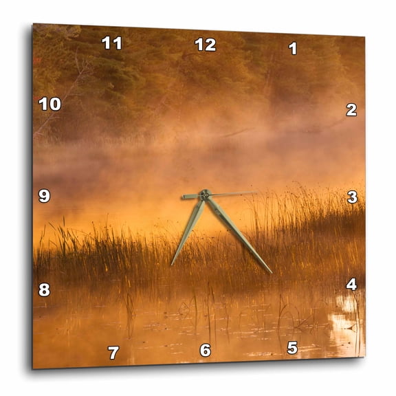 3drose, Tahquamenon River at Sunrise, Paradise, Michigan, Upper Peninsula., 15x15 Wall Clock