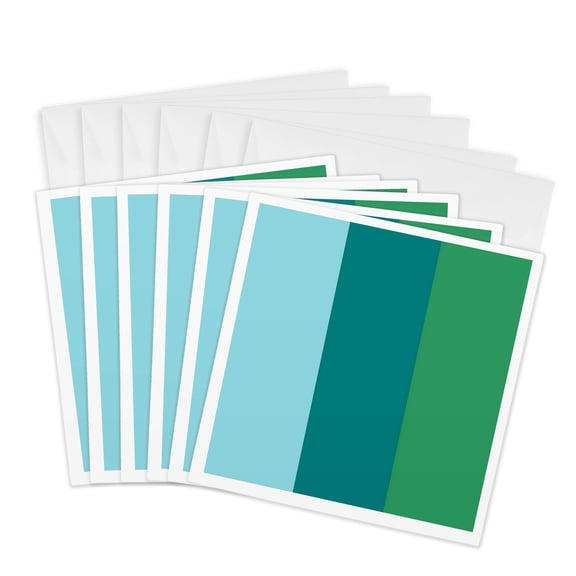 3drose, Tall Trees and Long Pathways Tree Canopy Landscape, 6 Greeting Cards with Envelopes