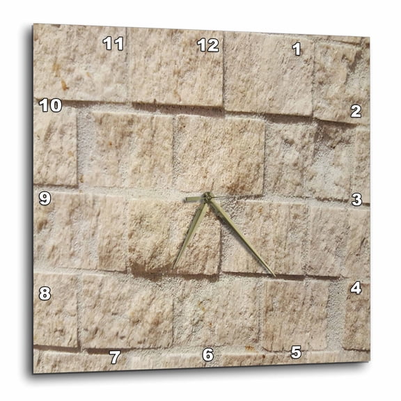 3drose, Tan Brick Wall Stone, 10x10 Wall Clock