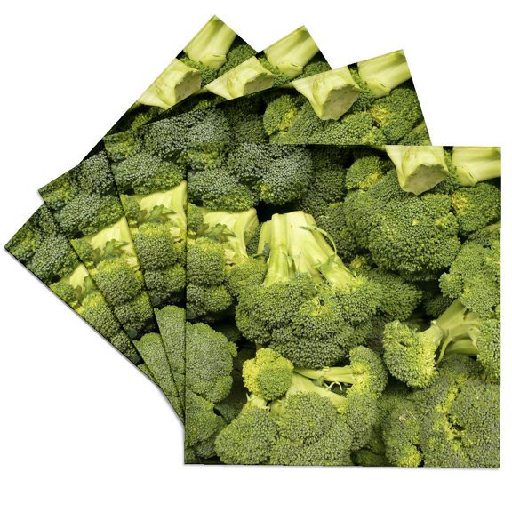 3drose, Tasty Brocolli, Set of 4 Ceramic Tile Coasters