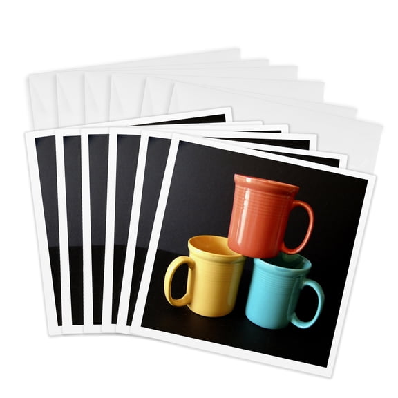 3drose, Tea or Coffee, 6 Greeting Cards with Envelopes