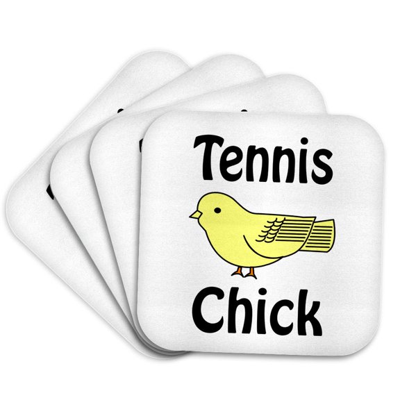3drose, Tennis Chick, Set of 4 Coasters - Soft