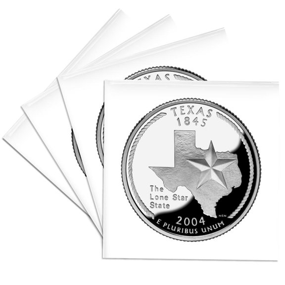 3drose, Texas Collectible Quarter, Set of 4 Ceramic Tile Coasters