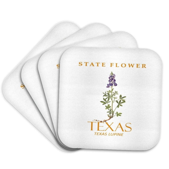 3drose, Texas Territory Flower Lupinus Texensis, Set of 4 Coasters - Soft