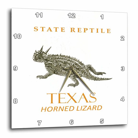 3drose, Texas Territory Horned Lizard, 10x10 Wall Clock