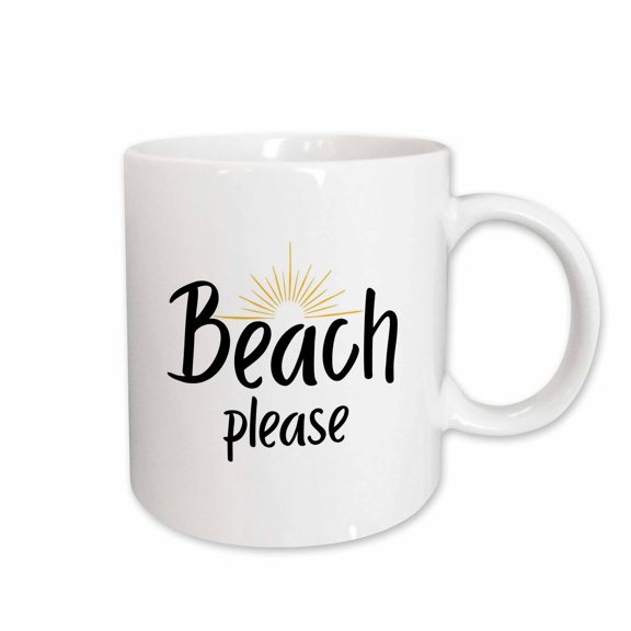 3drose, Text of Beach Please, 15oz Mug