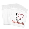thumbnail image 1 of 3drose, Text of I Love Hot Bestfriend, 6 Greeting Cards with Envelopes, 1 of 7