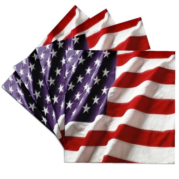 3drose, Textured American Flag, Set of 4 Ceramic Tile Coasters
