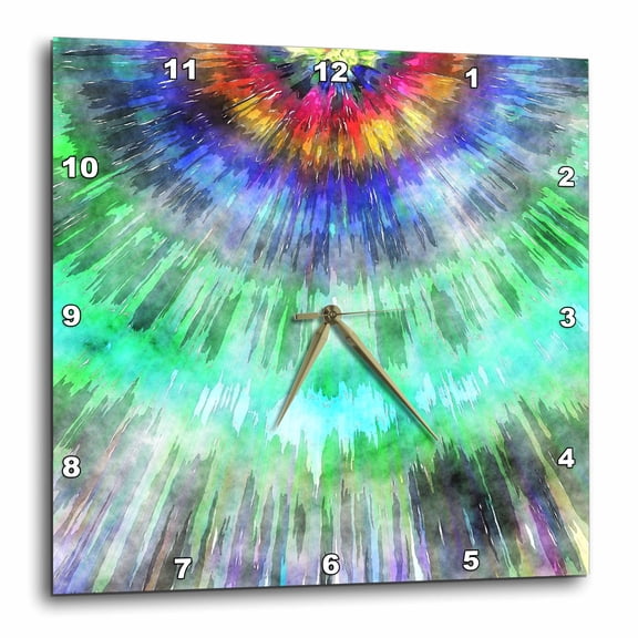 3drose, Textured Tie Dye Starburst, 15x15 Wall Clock