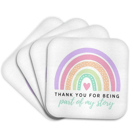 3drose, Thank You for Being Part of My Story - Thanks Appreciation Gratitude, Set of 4 Coasters - Cork