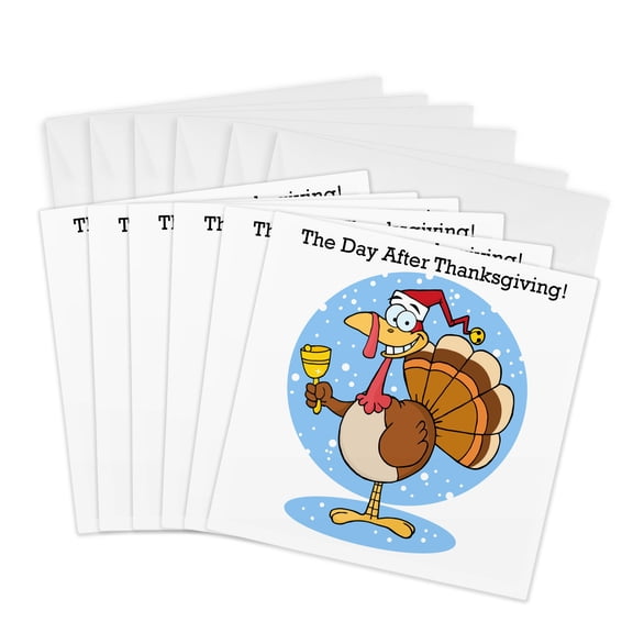 3drose, Thankful Turkey, 6 Greeting Cards with Envelopes