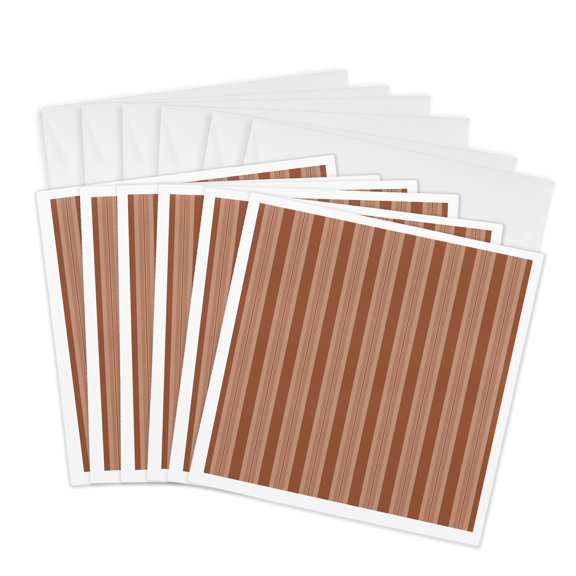 3drose, Thick Peach Stripes Modern Art, 6 Greeting Cards with Envelopes