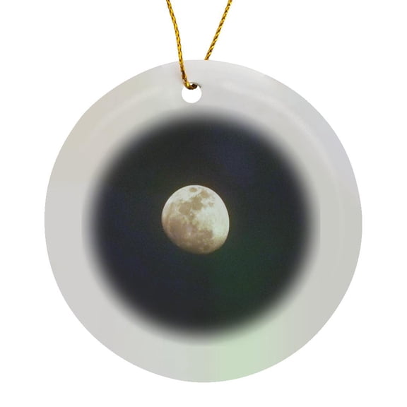 3drose, Three Quarter Moon, Circle Porcelain Ornament