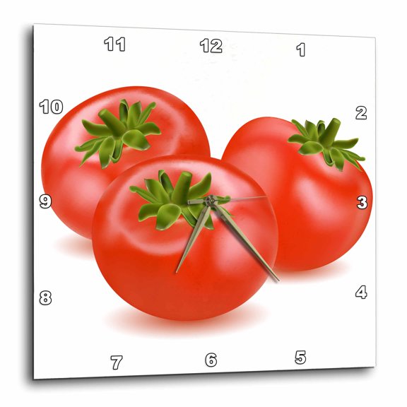 3drose, Three Red Tomatoes, 13x13 Wall Clock