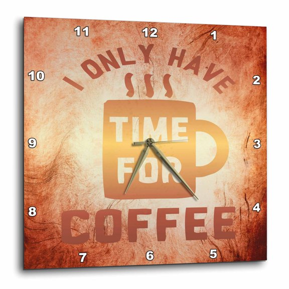 3drose, Time for Coffee, 15x15 Wall Clock