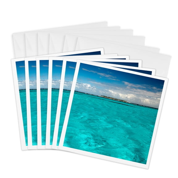 3drose, Tobago Cays, Grenadine Islands, British West Indies, 6 Greeting Cards with Envelopes