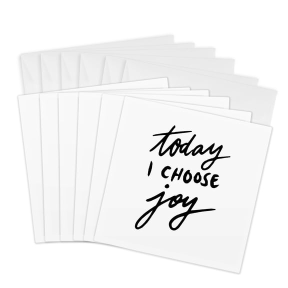 3drose, Today I Choose Joy, 6 Greeting Cards with Envelopes