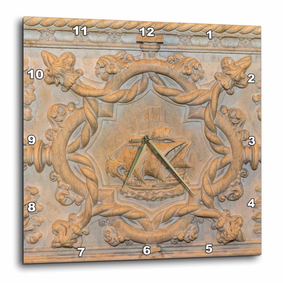 3drose, Tomb of Vasco Da Gama in Jeronimos Monastery, Lisbon, Portugal, 13x13 Wall Clock