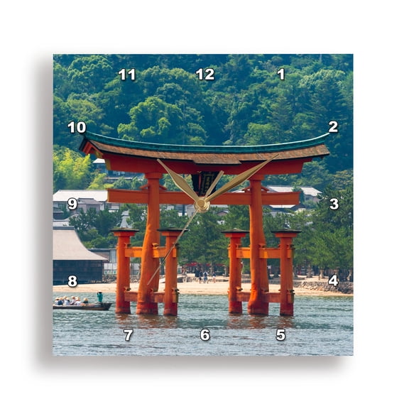 3drose, Torii Gate of Itsukushima Shrine, Miyajima, Japan, 15x15 Wall Clock