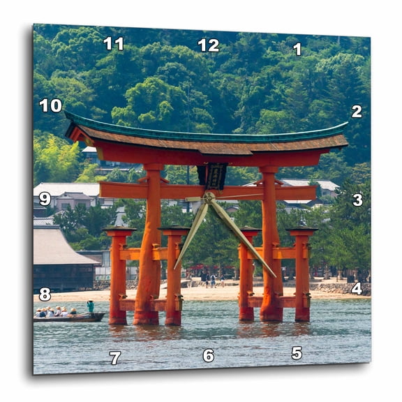 3drose, Torii Gate of Itsukushima Shrine, Miyajima, Japan, 15x15 Wall Clock