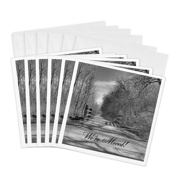 3drose, Trail of Shadows, Weve Moved, 6 Greeting Cards with Envelopes