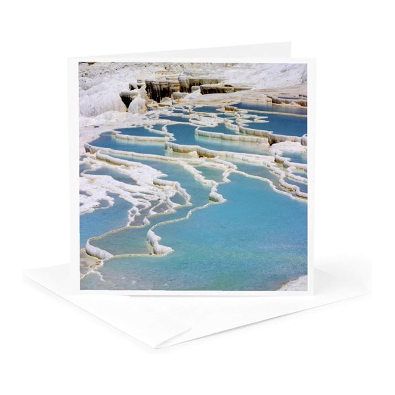 3drose, Travertine Rocks, Ancient Architecture, Pamukkale, Turkey-as37 Aka0380 - Ali Kabas, 1 Greeting Card with Envelope