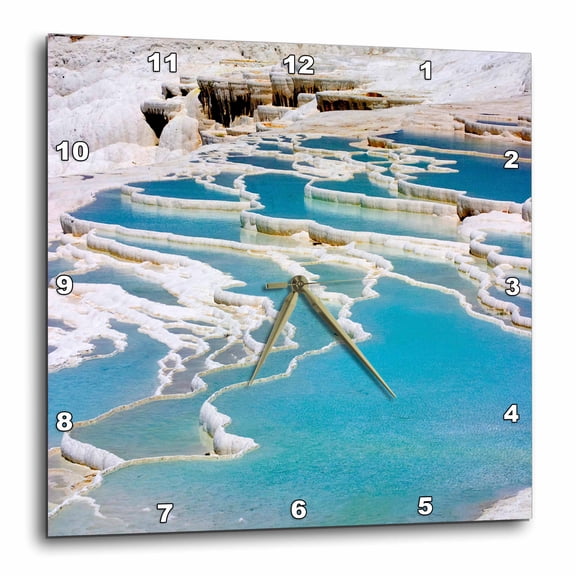 3drose, Travertine Rocks, Ancient Architecture, Pamukkale, Turkey-as37 Aka0380 - Ali Kabas, 15x15 Wall Clock