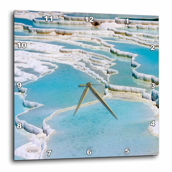 3drose, Travertine Rocks, Ponds, Pamukkale, Turkey-as37 Aka0382 - Ali Kabas, 15x15 Wall Clock