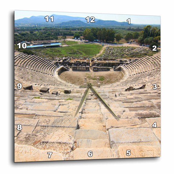3drose, Turkey, Anatolia, Aydin, Ruins of Miletus, Roman Theater., 15x15 Wall Clock
