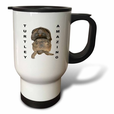3drose, Turtley Amazing Mating Tortoises Vector Cut Out, 14oz Stainless Steel Travel Mug