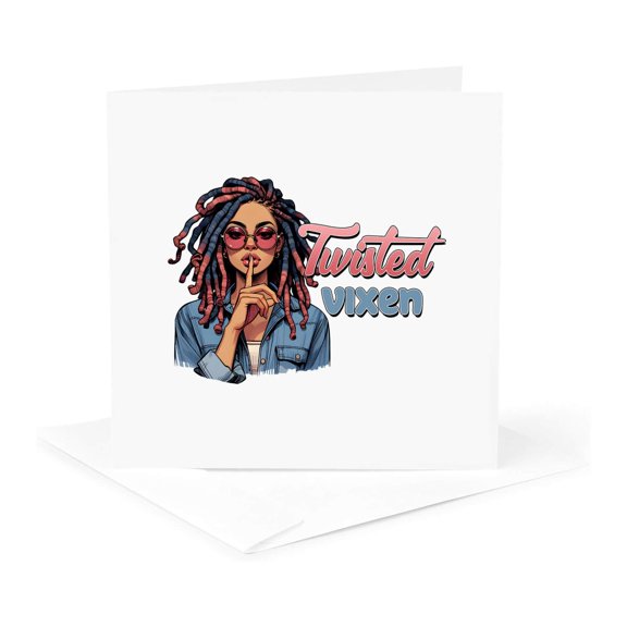 3drose, Twisted Vixen Text and an Image of African-american Beautiful Woman, 1 Greeting Card with Envelope